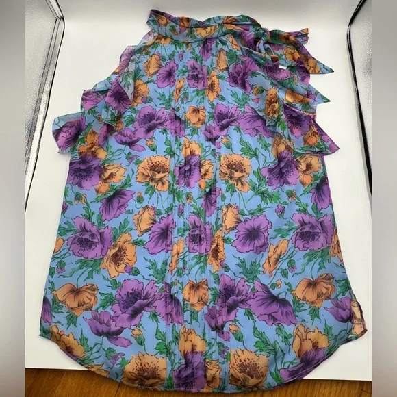 VERONICA BEARD Dali Floral Silk Top - Picture 3 of 12